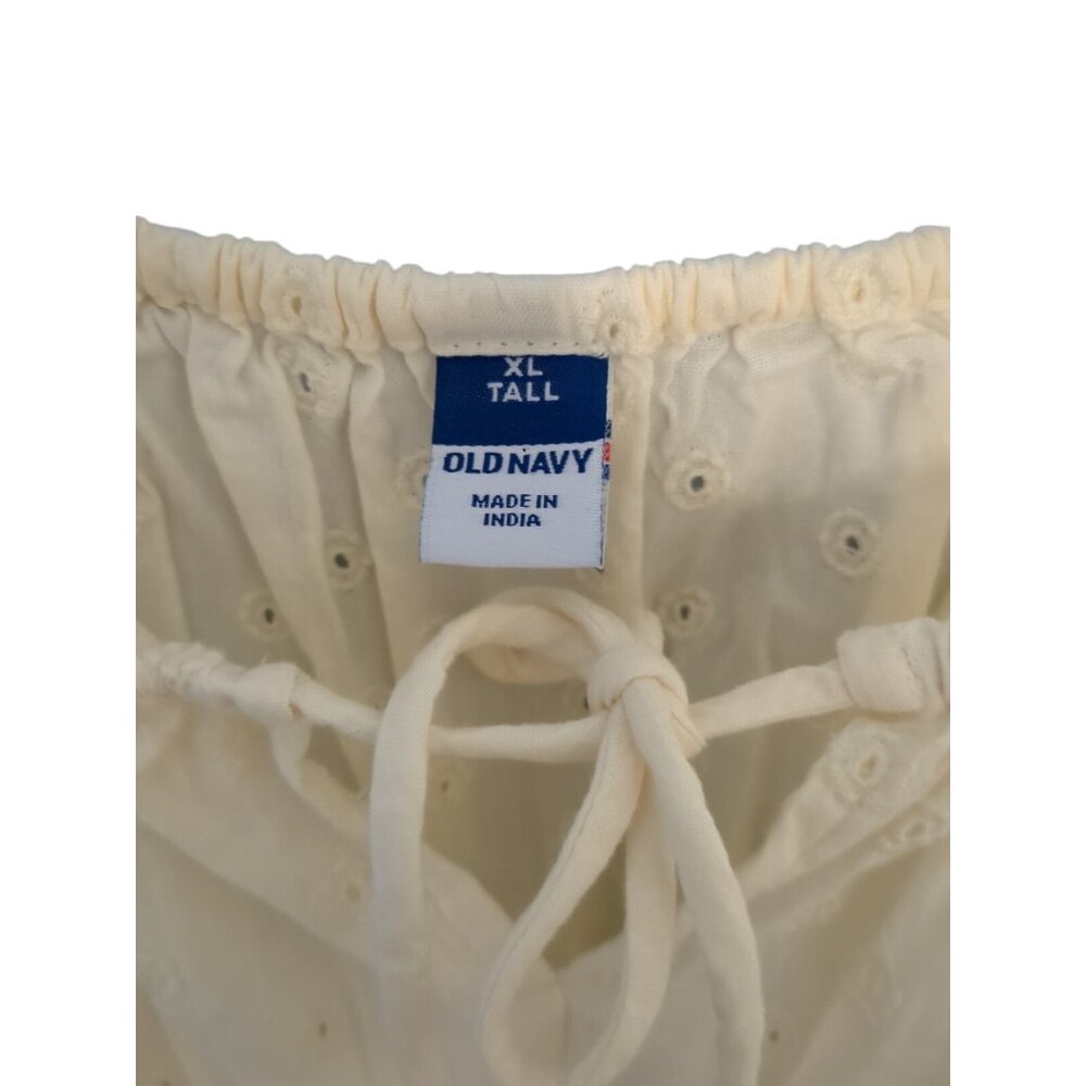 Old Navy Cream Floral Mini Dress Women's Size XL tall coquette babydoll sundress - Picture 3 of 13
